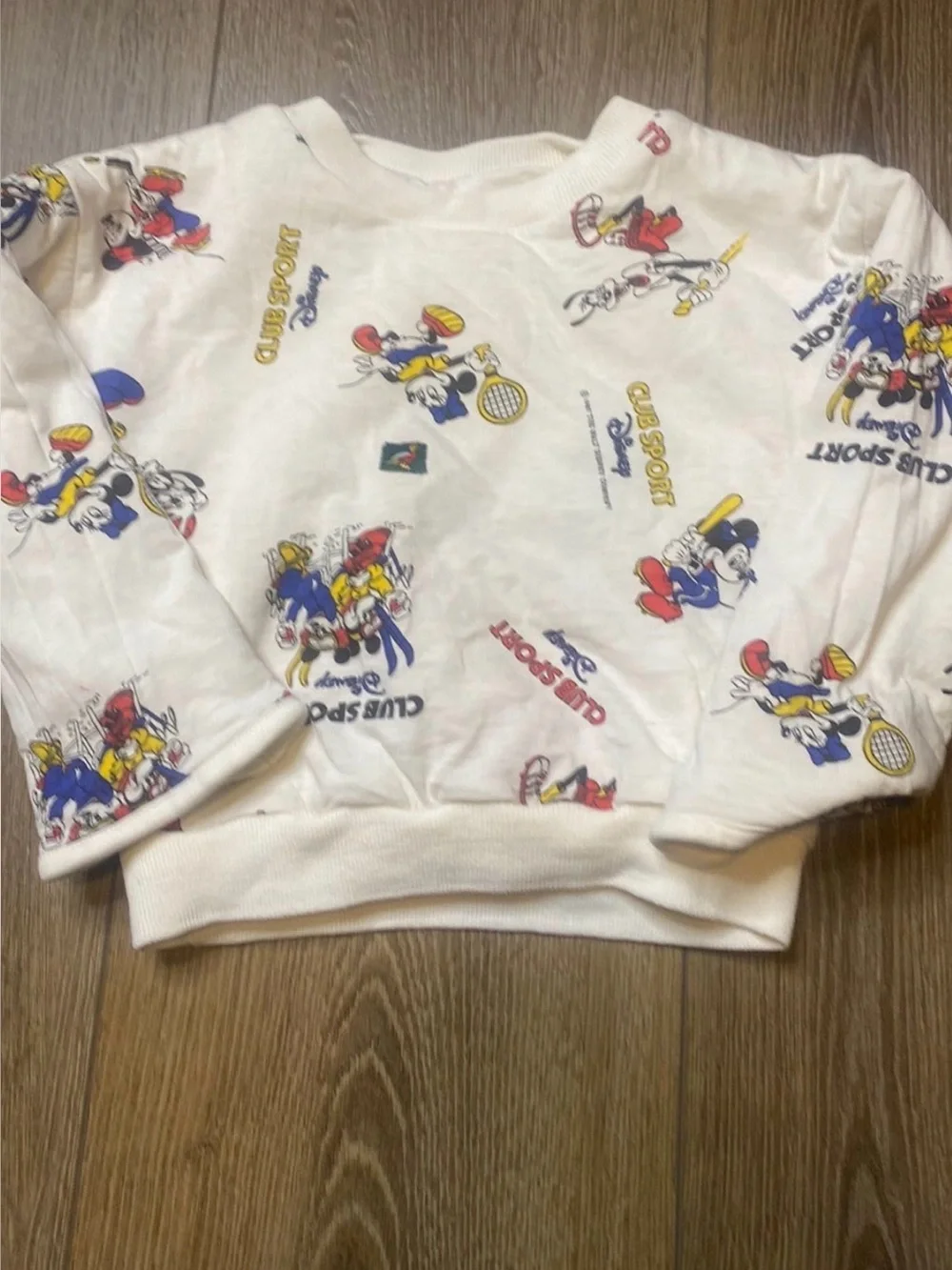 Vintage 1991 Disney Club Sport Reversible Mickey Minnie Sweatshirt Kids Rare